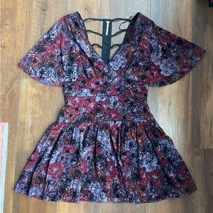 Free People purple & black mini dress